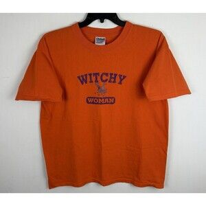 Vintage Y2K “Witchy Women” Graphic T-Shirt / Orange / Size Large